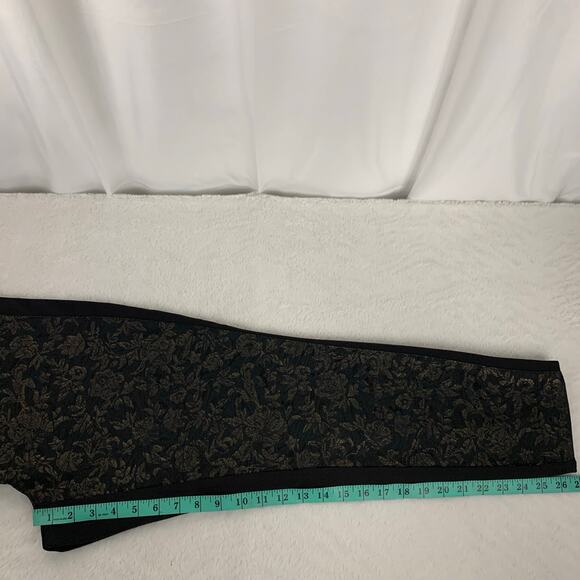 White House Black Market Women's The Skinny Gold Floral Pants Size 14 - Picture 8 of 9